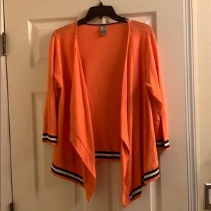 Women’s Large orange open front sweater